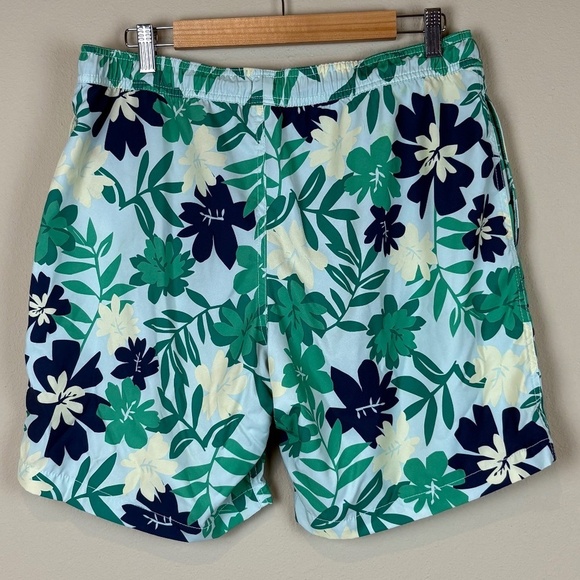 Gap Green/Navy/Yellow Tropical Hawaiian Pool Shorts/Swim Trunks; Size L - Picture 7 of 12